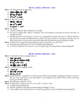 25 đề thi Toán học kì I